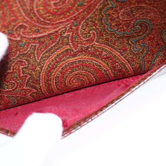 ETRO Paisley Shoulder Bag PVC Leather Brown Gold - Picture 8 of 15